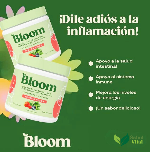 Bloom™ Kiwi y Fresa- Mezcla de antioxidantes, probióticos y verduras